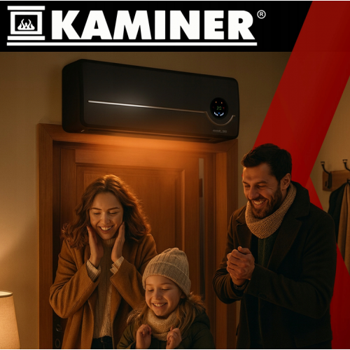 Elektriskais gaisa aizkars Wifi, pults, displejs, 1000/2000W KAMINER AIRO (26388)