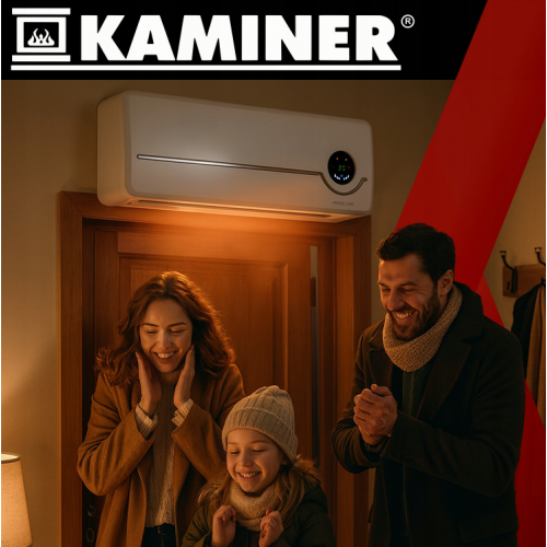 Elektriskais gaisa aizkars Wifi, pults, displejs, 1000/2000W KAMINER AIRO (26389)