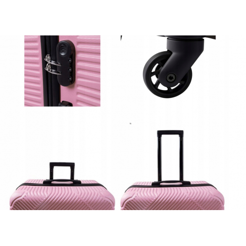 3-in-1 cieto čemodānu komplekts, ietilpīgs, 99 l, ABS plastmasa (26663)