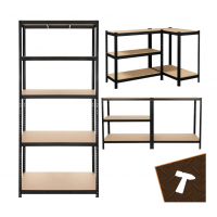 Metāla noliktavas plaukti, garāžai, pagrabam, 222,5x100x45 no ISO TRADE (00027342)