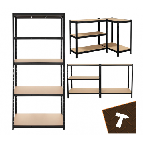 Metāla noliktavas plaukti, garāžai, pagrabam, 222,5x100x45 no ISO TRADE (00027342)