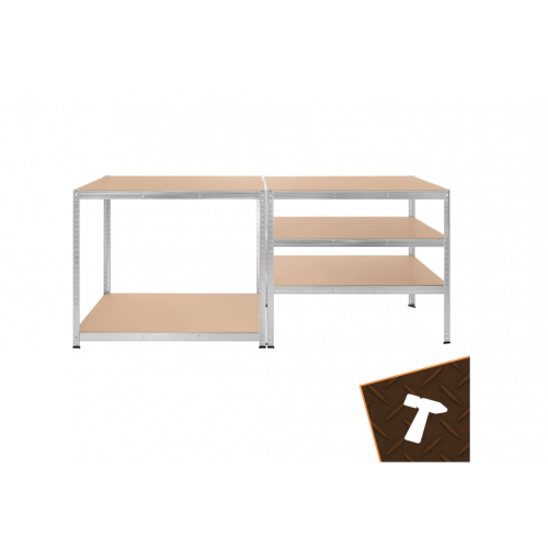 Metāla uzglabāšanas plaukts, 4 plaukti, garāžai, pagrabam, 180x100x60cm no BIGSTREN (00027509)