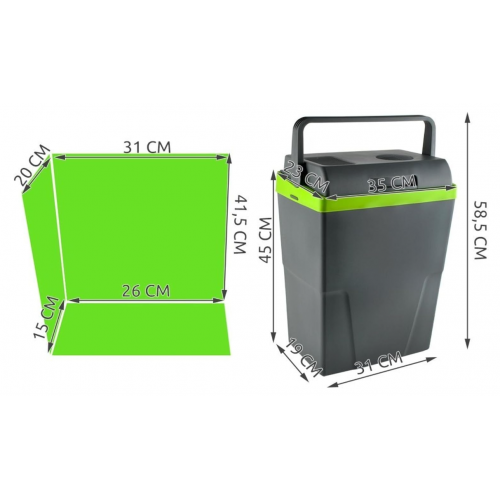 Pārnēsājams automašīnas ledusskapis 22L, 12V, 230V, no Malatec (5231, BS-1022)