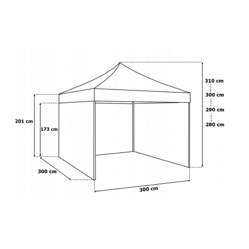 Tirdzniecības, dārza balts paviljons, nojume, telts 3x3m (1133994)