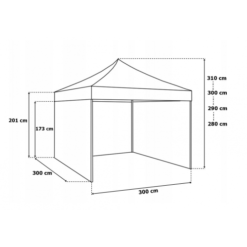 Tirdzniecības, dārza zalš paviljons, nojume, telts 3x3m (1146886)