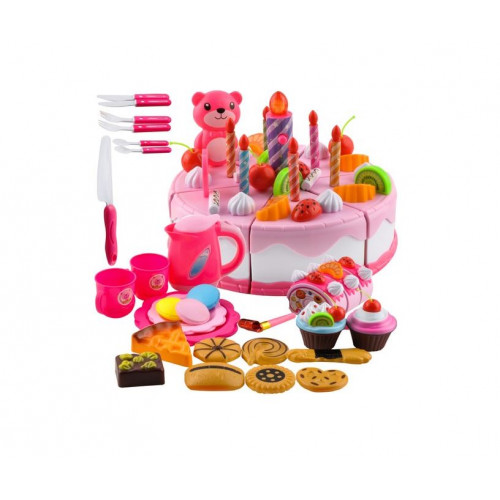 Dzimšanas dienas rotaļu torte bērniem ar tējas piederumiem un saldumiem 80el. (00007466)