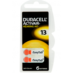 DURACELL dzirdes aparātu baterijas 13A, 6 gab. (8747)