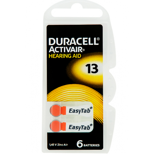DURACELL dzirdes aparātu baterijas 13A, 6 gab. (8747)
