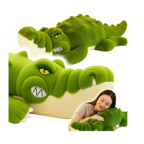 Plīša krokodila talismans, garums 100 cm, zaļš. (B48Q)