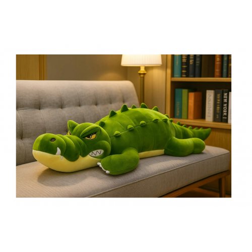 Plīša krokodila talismans, garums 100 cm, zaļš. (B48Q)