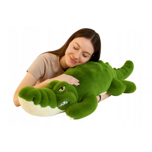 Plīša krokodila talismans, garums 100 cm, zaļš. (B48Q)