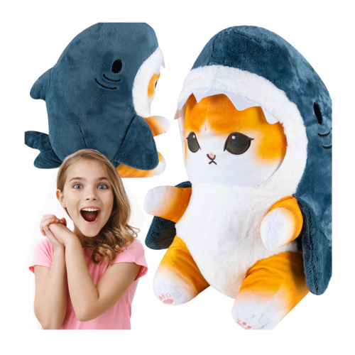 Kotorekyn plīša rotaļlieta haizivs kaķis, 55 cm, liela plīša rotaļlieta (B48T)