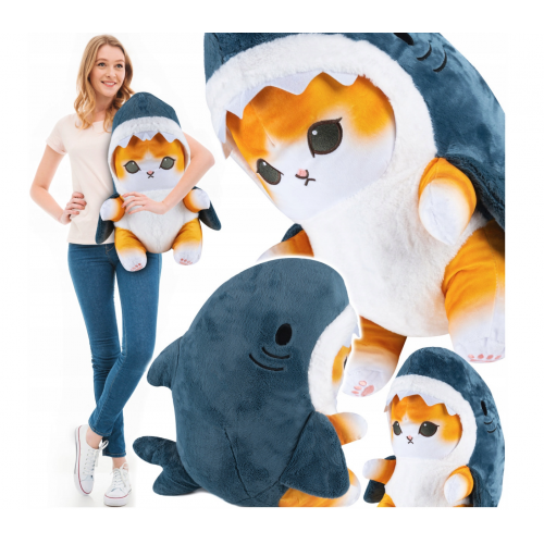 Kotorekyn plīša rotaļlieta haizivs kaķis, 55 cm, liela plīša rotaļlieta (B48T)