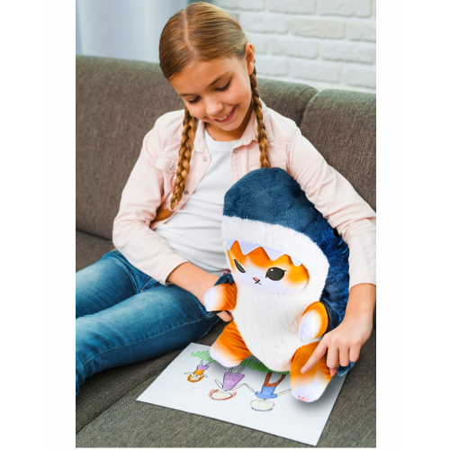 Kotorekyn plīša rotaļlieta haizivs kaķis, 55 cm, liela plīša rotaļlieta (B48T)