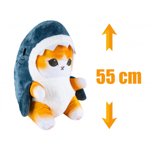 Kotorekyn plīša rotaļlieta haizivs kaķis, 55 cm, liela plīša rotaļlieta (B48T)