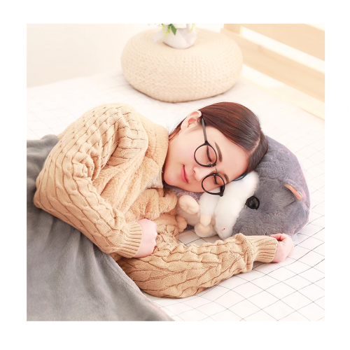 Хомяк с одеялом, плюшевая подушка 160x110 см, мягкая игрушка 3 в 1 (B48X)