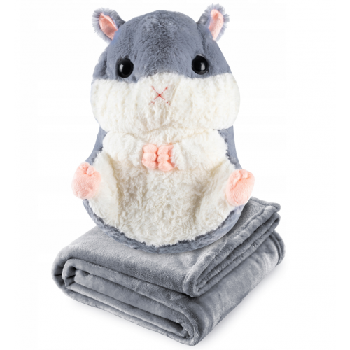 Хомяк с одеялом, плюшевая подушка 160x110 см, мягкая игрушка 3 в 1 (B48X)