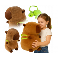 Мягкая плюшевая игрушка «Капибара с рюкзаком в виде черепахи» для детей (B48Y)