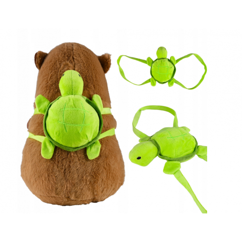 Kapibara ar bruņurupuci - mugursoma, plīša rotaļlieta bērniem, mīksta (B48Y)