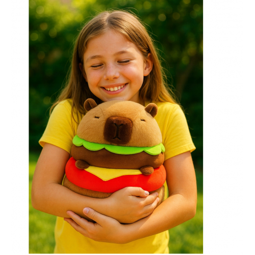 Kapibaras burgera plīša lācis, mīksts un mīlīgs, 30 cm (B48Y1)