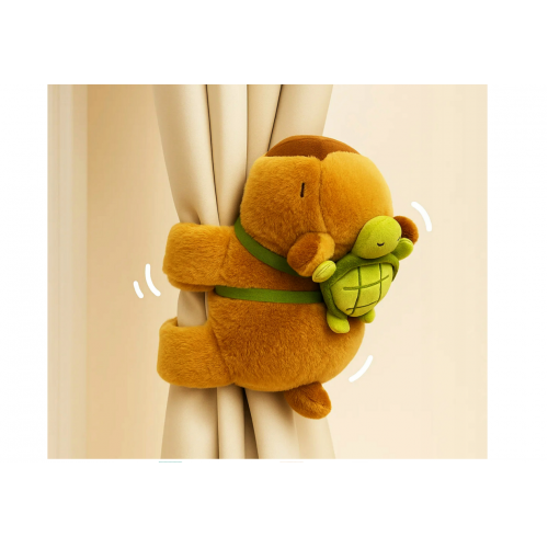 Plīša kapibaras rokas talismana rotaļlieta ar mugursomu un rokassprādzi (B48Y2)