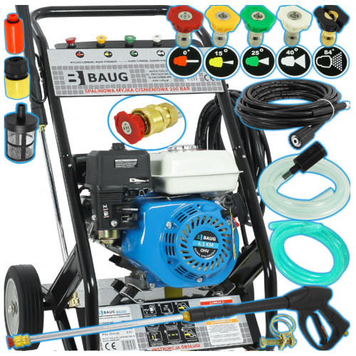 Benzīna augstspiediena mazgātājs 200 bar, 6.5 ZS. no BAUG (B5220)