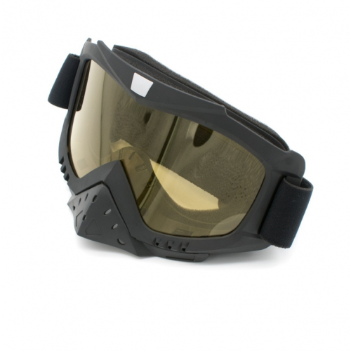 Brilles priekš ķiveres  melnas matēts STD are dzeltenām lēcām no EXTREME RIDE (BMA-916)