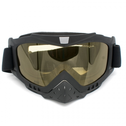 Brilles priekš ķiveres  melnas matēts STD are dzeltenām lēcām no EXTREME RIDE (BMA-916)