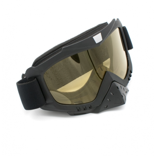 Brilles priekš ķiveres  melnas matēts STD are dzeltenām lēcām no EXTREME RIDE (BMA-916)