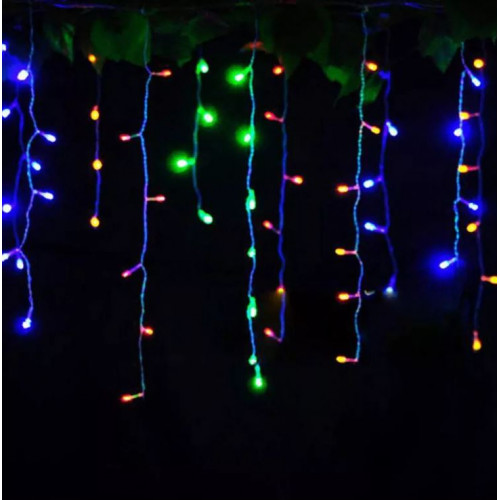 300 LED gaismas aizkars, lietus — krāsains (DAH300M)
