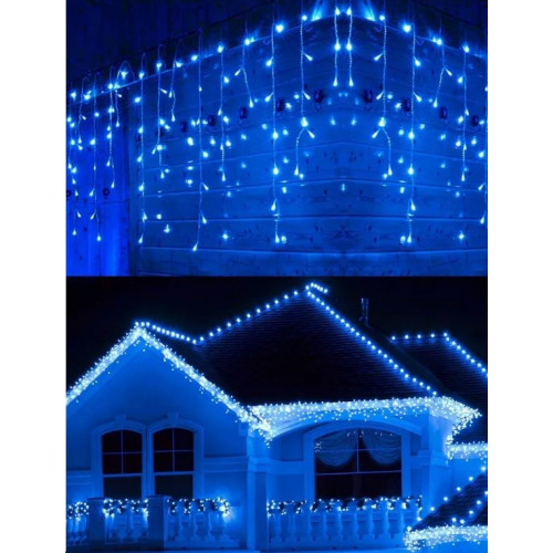 300 LED gaismas aizkars, lietus — zils (DAH300N)