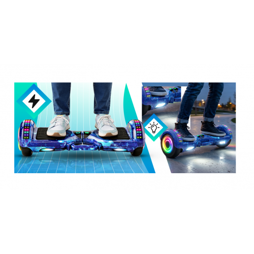 Giroskūteris - Hoverboard LED, Bluetooth, skaļruņi, 6.5 collu riteņi RETOO (E031-1)