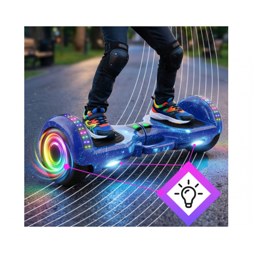 Giroskūteris - Hoverboard LED, Bluetooth, skaļruņi, 6.5 collu riteņi RETOO (E031-1)