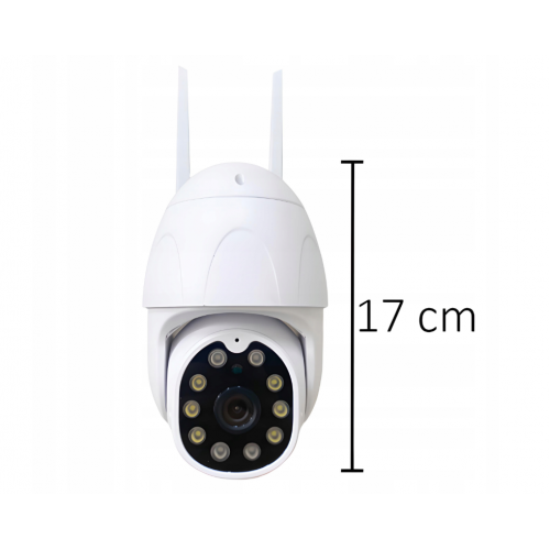 Āra rotējošā Wi-Fi drošības kamera ar 360° skatu, 4x tālummaiņu, kustības detektoru un 32 GB SD kartes atbalstu (E195)