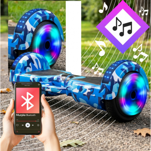 Giroskūteris - Hoverboard LED, Bluetooth, skaļruņi, 8 collu riteņi no RETOO (ER033)