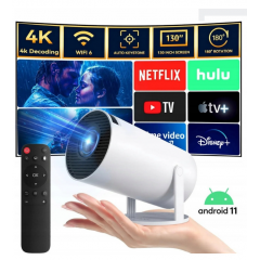 Pārnēsājamais projektors ar Wi-Fi 6, Android 11, 4K Smart TV, BT 5.0 un skaļruni - HY300 no Magcubic (ER1007)