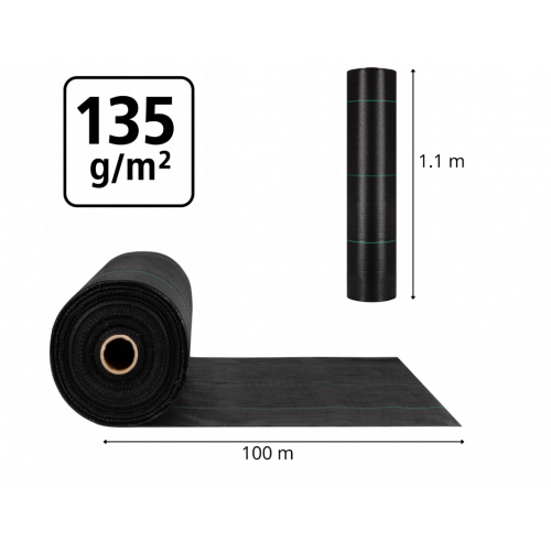 Agrotekstils / Agroplēve / dārza pārsegs pret nezālēm 135g/m 1,1x100m (FC4526)