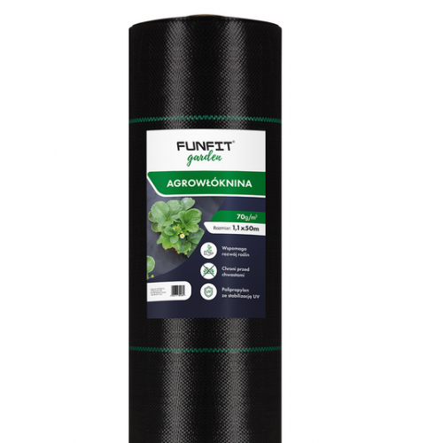 Agrotekstils / Agroplēve / dārza pārsegs pret nezālēm, melna krāsa 1,1x50m 70g/m² (FC4516)
