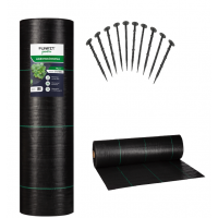 Agrotekstils / Agroplēve / dārza pārsegs pret nezālēm + 50 stiprinājuma tapām 1,1x100m / 70 g/m² FUNFIT (FC4518)