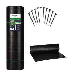 Agrotekstils / Agroplēve / dārza pārsegs pret nezālēm + 50 stiprinājuma tapām 1,1x100m / 70 g/m² FUNFIT (FC4518)