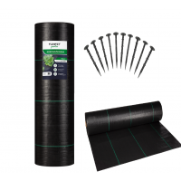 Agrotekstils / Agroplēve / dārza pārsegs pret nezālēm + 50 stiprinājuma tapām 1,6 x 100m /  70 g/m²  FUNFIT (FC4519)