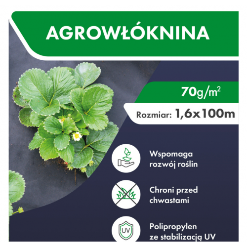 Agrotekstils / Agroplēve / dārza pārsegs pret nezālēm + 50 stiprinājuma tapām 1,6 x 100m /  70 g/m²  FUNFIT (FC4519)
