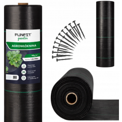 Agrotekstils / Agroplēve / dārza pārsegs pret nezālēm 90g/m2 1,6x50m + tapas no FUNFIT GARDEN (FC4521)