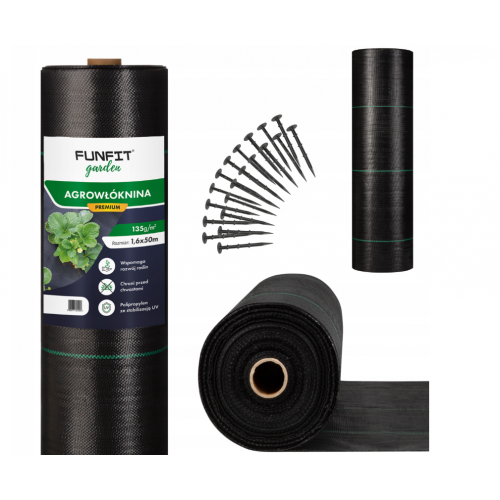 Agrotekstils / Agroplēve / dārza pārsegs pret nezālēm 135g/m 1,6x50m (FC4525)