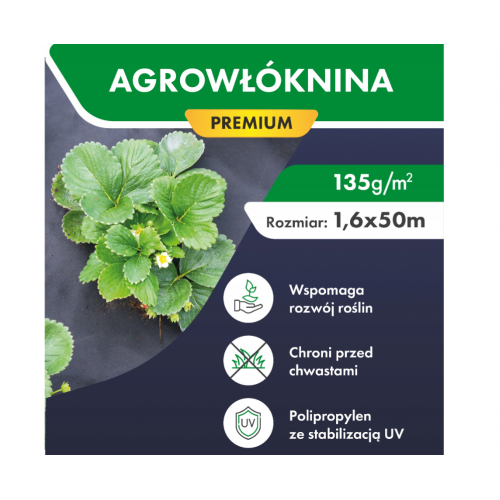 Agrotekstils / Agroplēve / dārza pārsegs pret nezālēm 135g/m 1,6x50m (FC4525)
