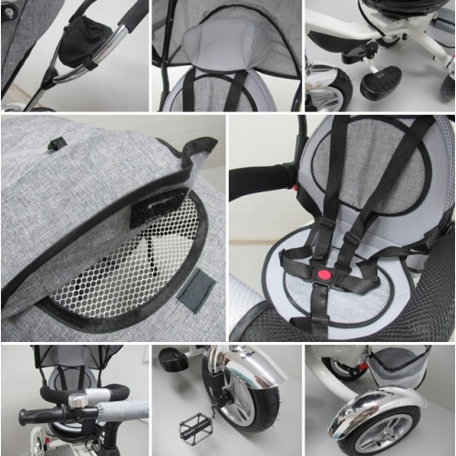 Bērnu trīsritenis - ratiņi līdz 25 kg, no 1 gada (T3)