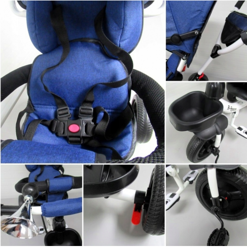 Bērnu trīsritenis - ratiņi līdz 25 kg, no 1 gada (T4)