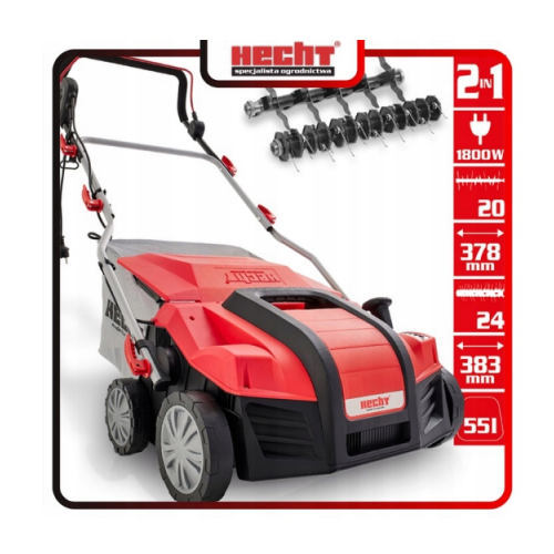 Elektriskais zāliena aerators un skarifikators 2in1, 1800 W, 38 cm, regulējams no HECHT (HECHT 1884)