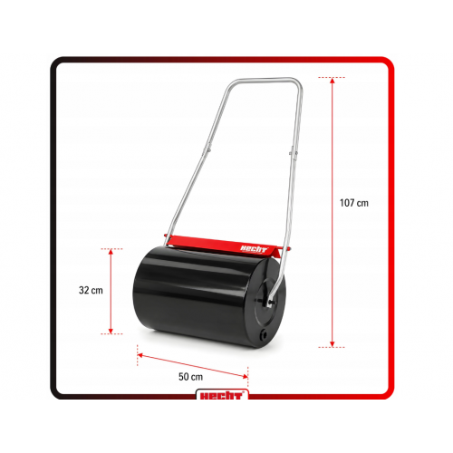 Dārza veltnis, izturīgs, ar rokturi, izgatavots no tērauda ar pulverkrāsas pārklājumu, 9 kg (HECHT 501)
