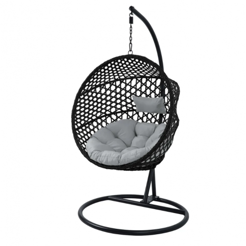 Saliekams, piekarināms dārza krēsls - šūpuļkrēsls 118 × 64 × 195 cm, maks. 120 kg. autors Hecht (HECHT VICKY BLACK)